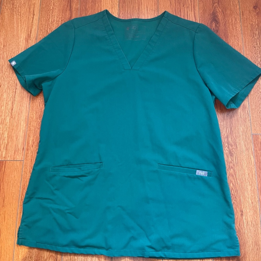 Figs Casma Scrub Top Hunter Green sz L - Picture 2 of 4
